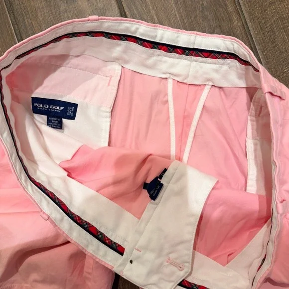 Polo Golf Ralph Lauren Mens 40 Pink Fairway Fit Pleated Cotton Stretch Shorts - Picture 9 of 9